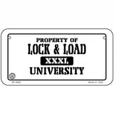 Lock And Load Metal Novelty License Plate 6" x 3" (BP)