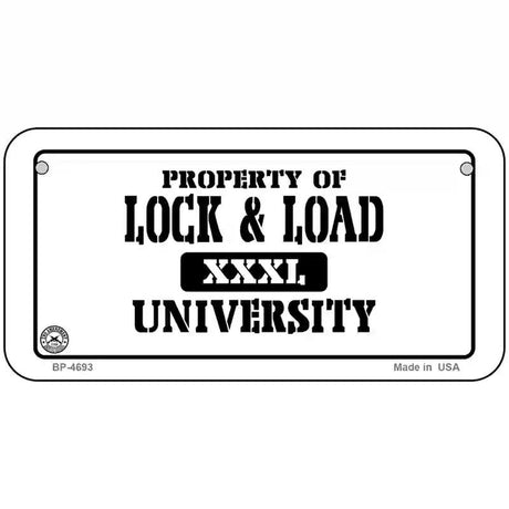 Lock And Load Metal Novelty License Plate 6" x 3" (BP)