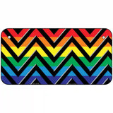 Rainbow Black Chevron Metal Novelty License Plate 6" x 3" (BP)