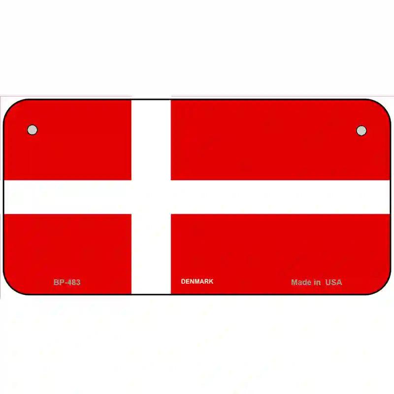 Denmark Flag Metal Novelty License Plate 6" x 3" (BP)
