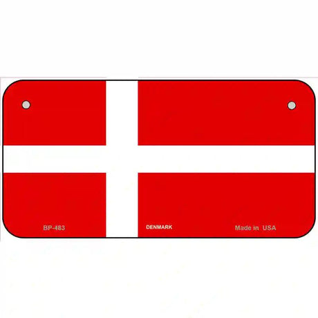 Denmark Flag Metal Novelty License Plate 6" x 3" (BP)