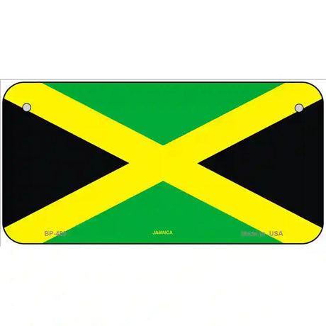Jamaica Flag Metal Novelty License Plate 6" x 3" (BP)