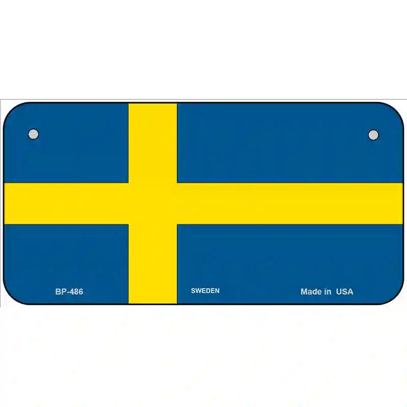 Sweden Flag Metal Novelty License Plate 6" x 3" (BP)