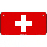 Switzerland Flag Metal Novelty License Plate 6" x 3" (BP)