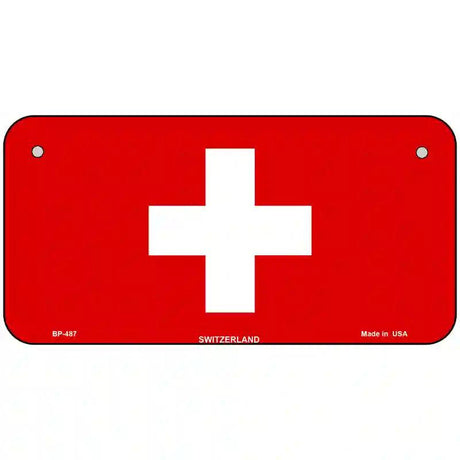 Switzerland Flag Metal Novelty License Plate 6" x 3" (BP)
