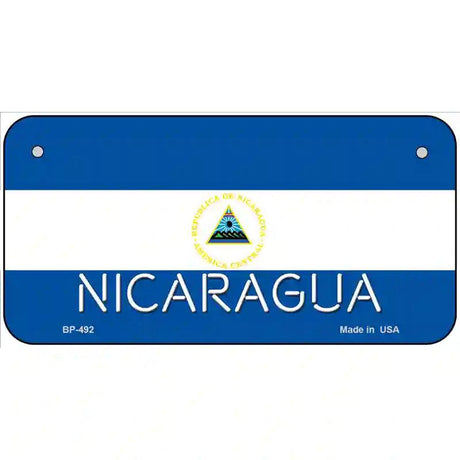 Nicaragua Flag Metal Novelty License Plate 6" x 3" (BP)