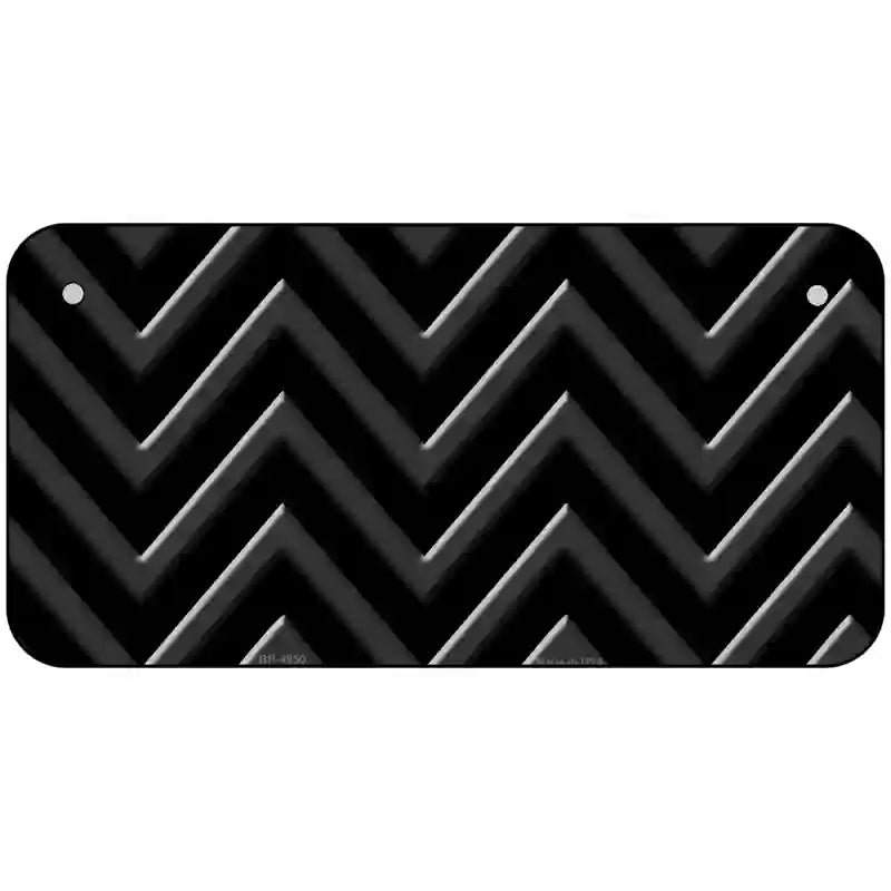 Black Light Black Chevron Metal Novelty License Plate 6" x 3" (BP)