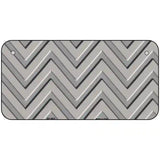 Grey Light Grey Chevron Metal Novelty License Plate 6" x 3" (BP)