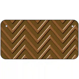 Brown Light Brown Chevron Metal Novelty License Plate 6" x 3" (BP)