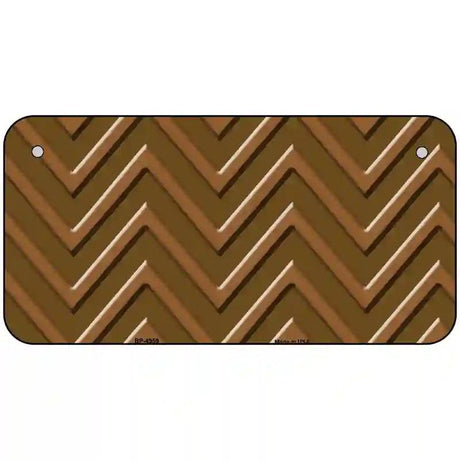 Brown Light Brown Chevron Metal Novelty License Plate 6" x 3" (BP)