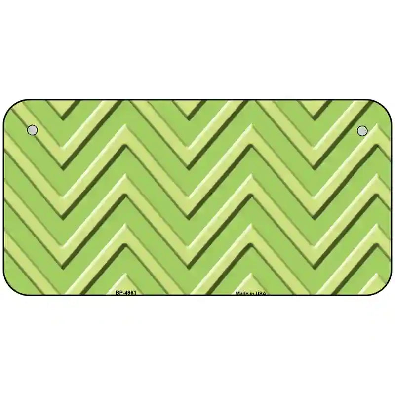 Lime Green Lighter Lime Green Chevron Metal Novelty License Plate 6" x 3" (BP)