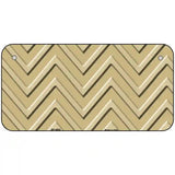 Gold Light Gold Chevron Metal Novelty License Plate 6" x 3" (BP)