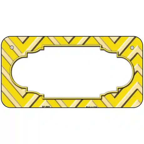 Yellow Light Yellow Scallop Chevron Metal Novelty License Plate 6" x 3" (BP)