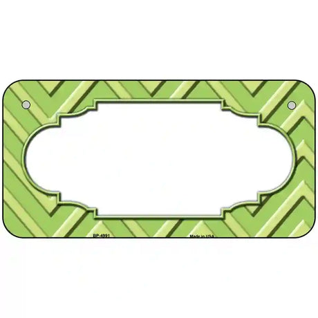 Lime Green Lighter Lime Green Scallop Chevron Metal Novelty License Plate 6" x 3" (BP)