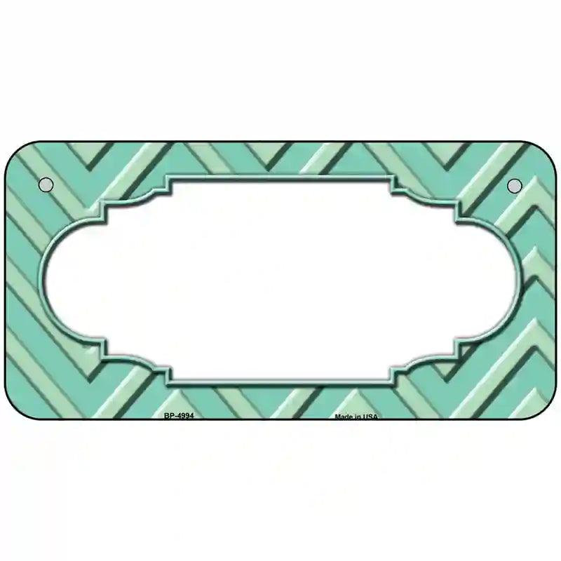 Mint Light Mint Scallop Chevron Metal Novelty License Plate 6" x 3" (BP)