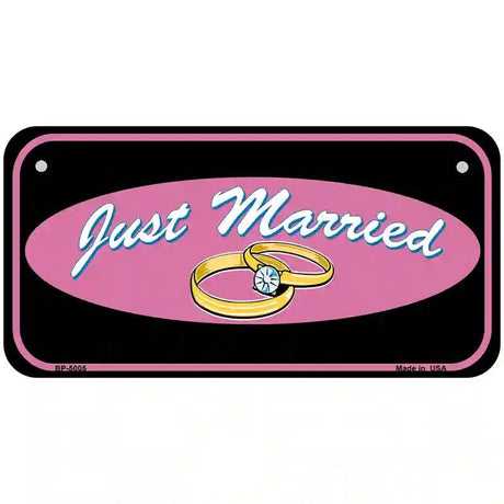 Just Married Novelty Metal Novelty License Plate 6" x 3" (BP)