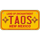 Taos Yellow New Mexico Novelty License Plate 6" x 3" (BP)