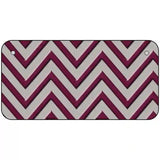 Maroon Grey Chevron Metal Novelty License Plate 6" x 3" (BP)
