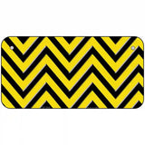 Yellow Black Chevron Metal Novelty License Plate 6" x 3" (BP)