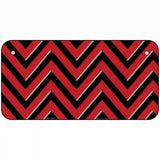Red Black Chevron Metal Novelty License Plate 6" x 3" (BP)