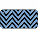 Light Blue Black Chevron Metal Novelty License Plate 6" x 3" (BP)