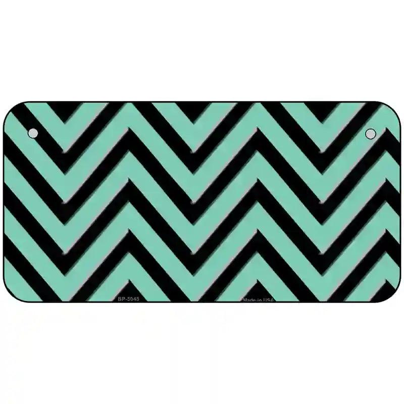 Mint Black Chevron Metal Novelty License Plate 6" x 3" (BP)