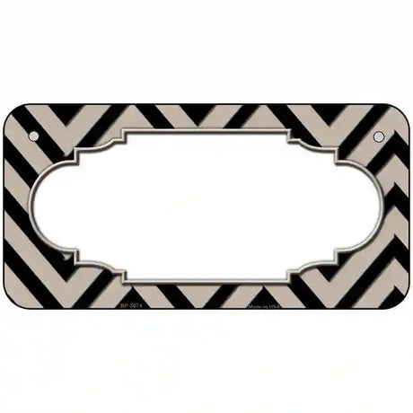 Tan Black Chevron Scallop Metal Novelty License Plate 6" x 3" (BP)