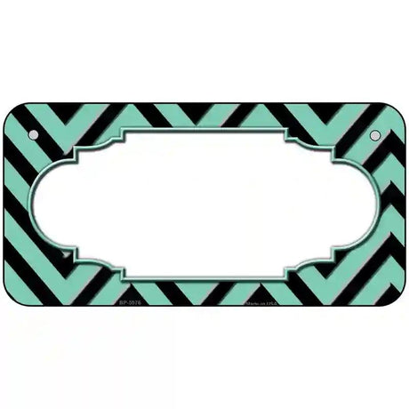 Mint Black Chevron Scallop Metal Novelty License Plate 6" x 3" (BP)