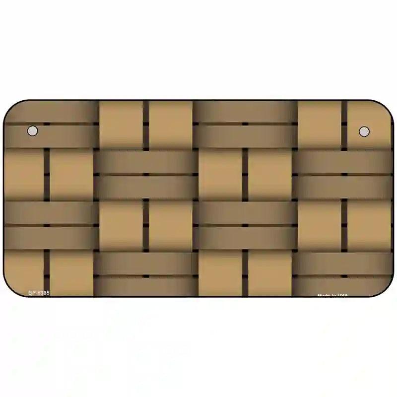 Weave Tan Metal Novelty License Plate 6" x 3" (BP)