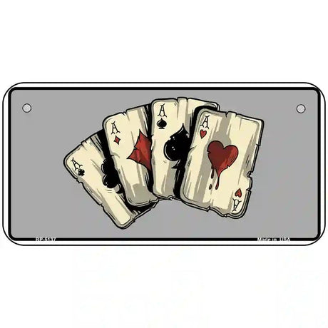 Four Aces Cards Novelty Metal License Plate 6" x 3" (BP)
