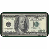 $100 Bill Metal Novelty License Plate 6" x 3" (BP)