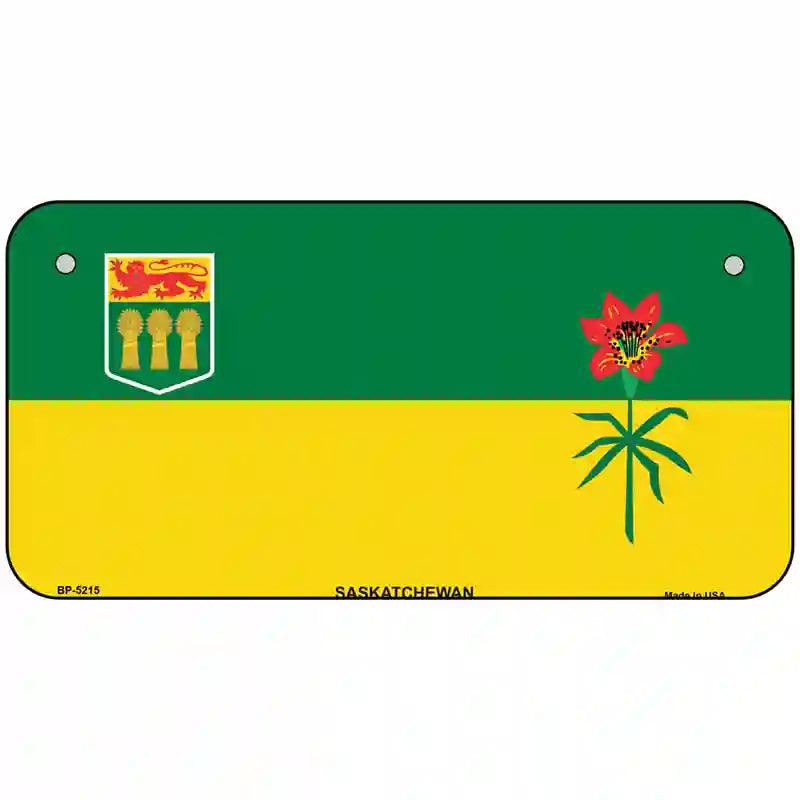 Saskatchewan Flag Metal Novelty License Plate 6" x 3" (BP)
