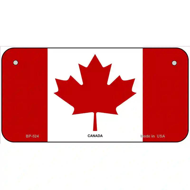 Canadian Flag Metal Novelty License Plate 6" x 3" (BP)