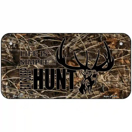 Eat Sleep Hunt Metal Novelty License Plate 6" x 3" (BP)