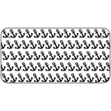White Black Anchor Metal Novelty License Plate 6" x 3" (BP)