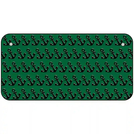 Green Black Anchor Metal Novelty License Plate 6" x 3" (BP)