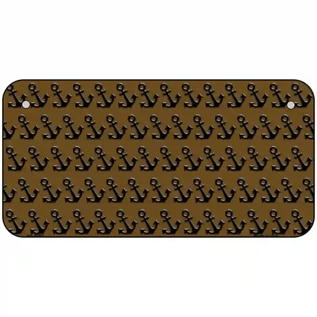 Brown Black Anchor Metal Novelty License Plate 6" x 3" (BP)