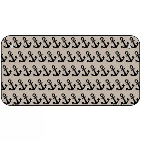 Tan Black Anchor Metal Novelty License Plate 6" x 3" (BP)