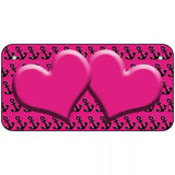 Pink Black Anchor Pink Heart Center Metal Novelty License Plate 6" x 3" (BP)