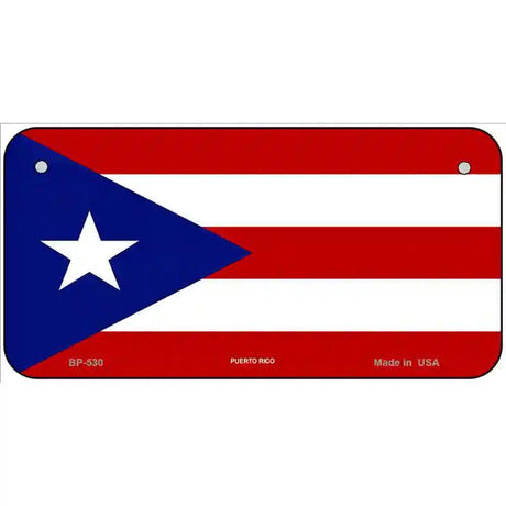 Puerto Rico Flag Metal Novelty License Plate 6" x 3" (BP)