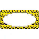 Yellow Black Anchor Scallop Center Metal Novelty License Plate 6" x 3" (BP)