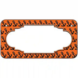 Orange Black Anchor Scallop Center Metal Novelty License Plate 6" x 3" (BP)