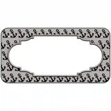 Grey Black Anchor Scallop Center Metal Novelty License Plate 6" x 3" (BP)