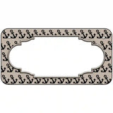 Tan Black Anchor Scallop Center Metal Novelty License Plate 6" x 3" (BP)