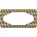 Gold Black Anchor Scallop Center Metal Novelty License Plate 6" x 3" (BP)