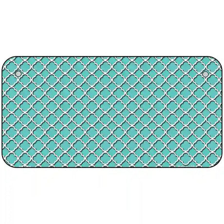 Tiffany Blue White Quatrefoil Metal Novelty License Plate 6" x 3" (BP)