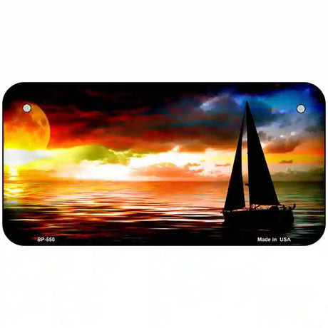 Sailboat Metal Novelty License Plate 6" x 3" (BP)