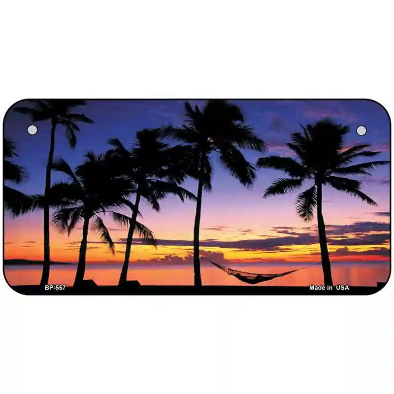 Sunset Hammock Metal Novelty License Plate 6" x 3" (BP)