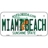 Miami Beach Florida Novelty Metal License Plate 6" x 3" (BP)