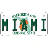 Miami Florida Novelty Metal License Plate 6" x 3" (BP)